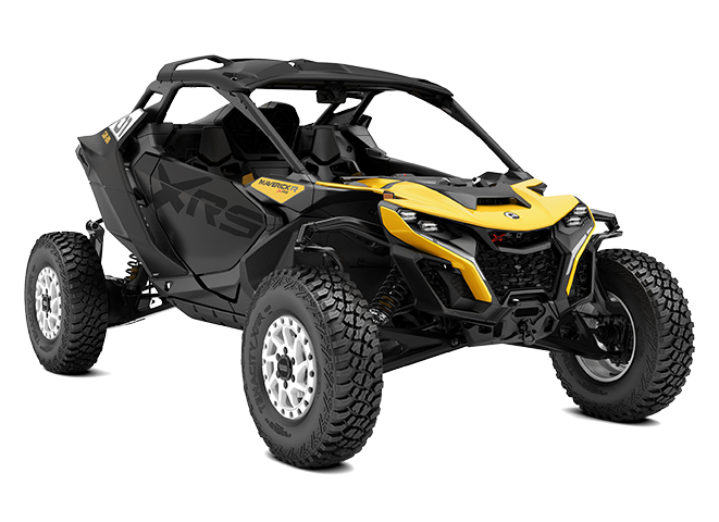 Can-Am Maverick X3 dune buggy driving across Big Red Dunes Dubai